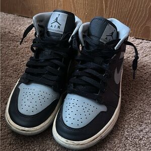 Grey and black Nike air Jordans